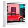 ¡Viva Mexico! Square Collection - "15 Street" Red VW Beetle Car-Philippe Hugonnard-Framed Photographic Print