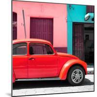 ¡Viva Mexico! Square Collection - "15 Street" Red VW Beetle Car-Philippe Hugonnard-Mounted Photographic Print