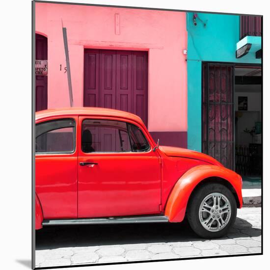 ¡Viva Mexico! Square Collection - "15 Street" Red VW Beetle Car-Philippe Hugonnard-Mounted Photographic Print