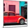 ¡Viva Mexico! Square Collection - "15 Street" Red VW Beetle Car-Philippe Hugonnard-Mounted Photographic Print