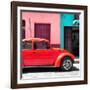 ¡Viva Mexico! Square Collection - "15 Street" Red VW Beetle Car-Philippe Hugonnard-Framed Photographic Print