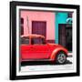 ¡Viva Mexico! Square Collection - "15 Street" Red VW Beetle Car-Philippe Hugonnard-Framed Photographic Print