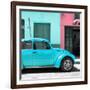 ¡Viva Mexico! Square Collection - "15 Street" Turquoise VW Beetle Car-Philippe Hugonnard-Framed Photographic Print