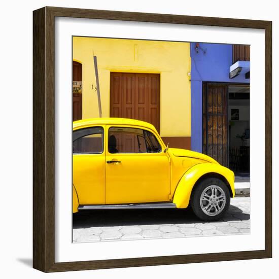 ¡Viva Mexico! Square Collection - "15 Street" Yellow VW Beetle Car-Philippe Hugonnard-Framed Photographic Print