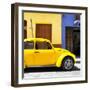 ¡Viva Mexico! Square Collection - "15 Street" Yellow VW Beetle Car-Philippe Hugonnard-Framed Photographic Print