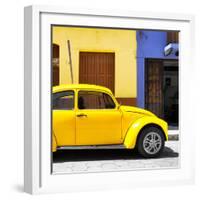 ¡Viva Mexico! Square Collection - "15 Street" Yellow VW Beetle Car-Philippe Hugonnard-Framed Photographic Print