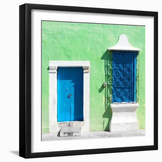 ¡Viva Mexico! Square Collection - "172 Street" Blue & Green-Philippe Hugonnard-Framed Photographic Print