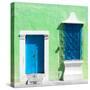 ¡Viva Mexico! Square Collection - "172 Street" Blue & Green-Philippe Hugonnard-Stretched Canvas