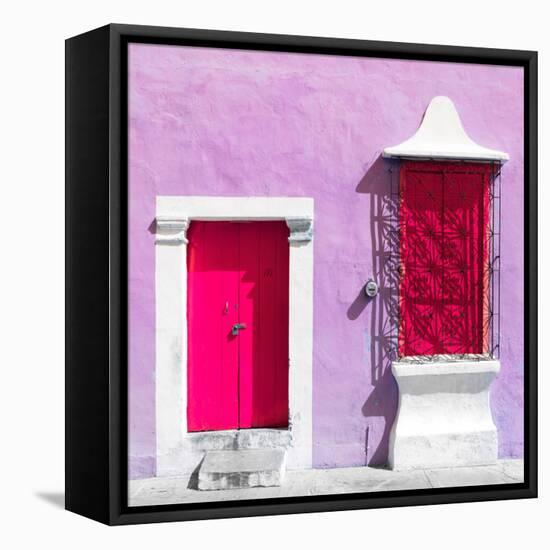 ¡Viva Mexico! Square Collection - "172 Street" Deep Pink & Mauve-Philippe Hugonnard-Framed Stretched Canvas