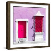 ¡Viva Mexico! Square Collection - "172 Street" Deep Pink & Mauve-Philippe Hugonnard-Framed Photographic Print