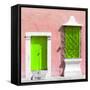 ¡Viva Mexico! Square Collection - "172 Street" Lime Green & Coral-Philippe Hugonnard-Framed Stretched Canvas