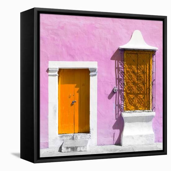 ¡Viva Mexico! Square Collection - "172 Street" Orange & Violet-Philippe Hugonnard-Framed Stretched Canvas