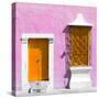 ¡Viva Mexico! Square Collection - "172 Street" Orange & Violet-Philippe Hugonnard-Stretched Canvas