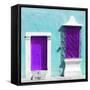 ¡Viva Mexico! Square Collection - "172 Street" Purple & Turquoise-Philippe Hugonnard-Framed Stretched Canvas