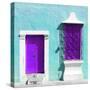 ¡Viva Mexico! Square Collection - "172 Street" Purple & Turquoise-Philippe Hugonnard-Stretched Canvas