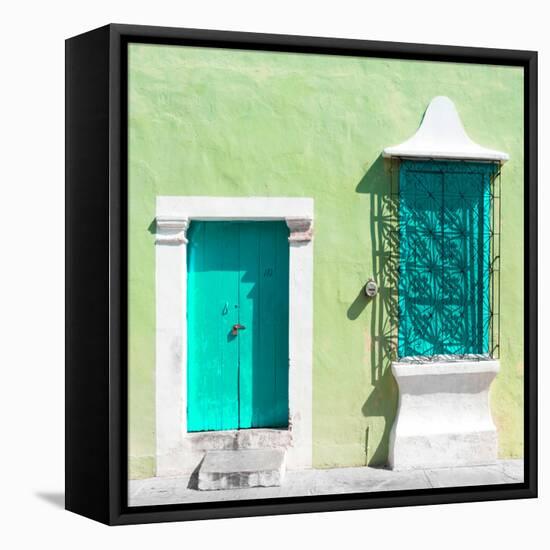 ¡Viva Mexico! Square Collection - "172 Street" Turquoise & Green-Philippe Hugonnard-Framed Stretched Canvas