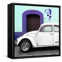 ¡Viva Mexico! Square Collection - "21-B" White VW Beetle Car II-Philippe Hugonnard-Framed Stretched Canvas