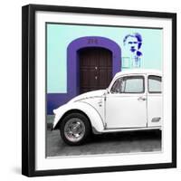 ¡Viva Mexico! Square Collection - "21-B" White VW Beetle Car II-Philippe Hugonnard-Framed Photographic Print