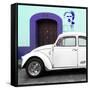 ¡Viva Mexico! Square Collection - "21-B" White VW Beetle Car II-Philippe Hugonnard-Framed Stretched Canvas