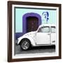 ¡Viva Mexico! Square Collection - "21-B" White VW Beetle Car II-Philippe Hugonnard-Framed Photographic Print