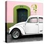 ¡Viva Mexico! Square Collection - "21-B" White VW Beetle Car IV-Philippe Hugonnard-Stretched Canvas