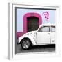 ¡Viva Mexico! Square Collection - "21-B" White VW Beetle Car V-Philippe Hugonnard-Framed Photographic Print