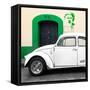 ¡Viva Mexico! Square Collection - "21-B" White VW Beetle Car-Philippe Hugonnard-Framed Stretched Canvas