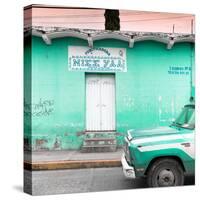 ¡Viva Mexico! Square Collection - "5 de febrero" Coral Green Wall-Philippe Hugonnard-Stretched Canvas