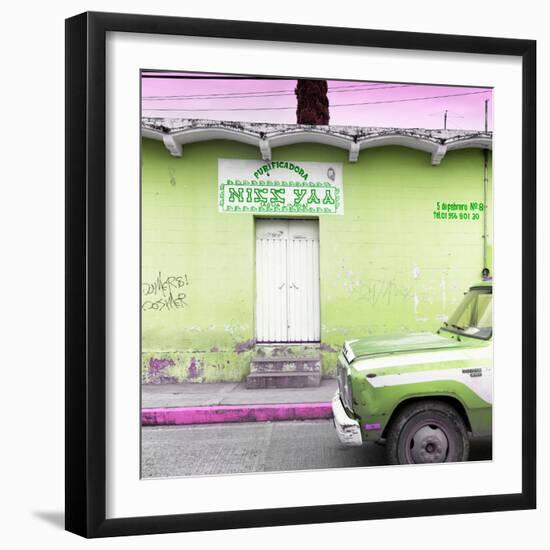 ¡Viva Mexico! Square Collection - "5 de febrero" Lime Green Wall-Philippe Hugonnard-Framed Photographic Print