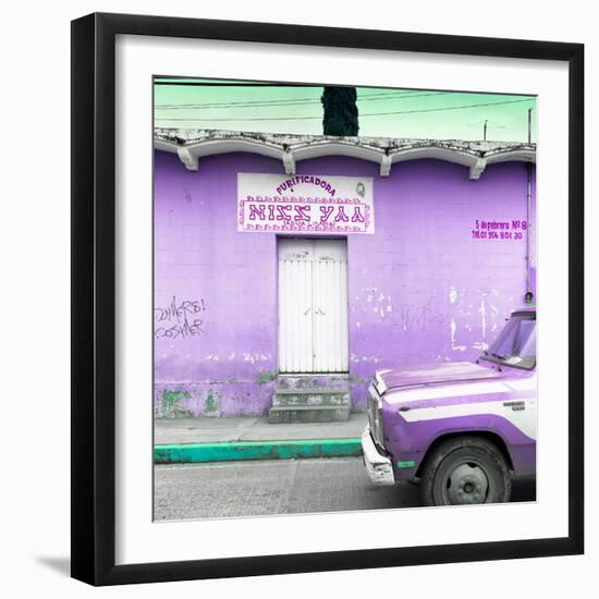 ¡Viva Mexico! Square Collection - "5 de febrero" Purple Wall-Philippe Hugonnard-Framed Photographic Print