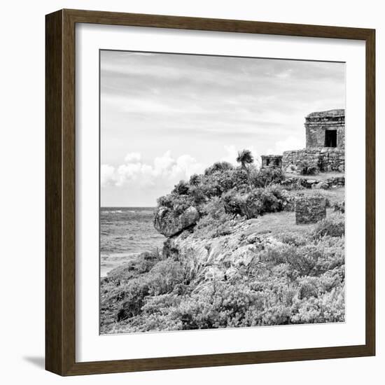 ¡Viva Mexico! Square Collection - Ancient Mayan Fortress in Riviera Maya II - Tulum-Philippe Hugonnard-Framed Photographic Print