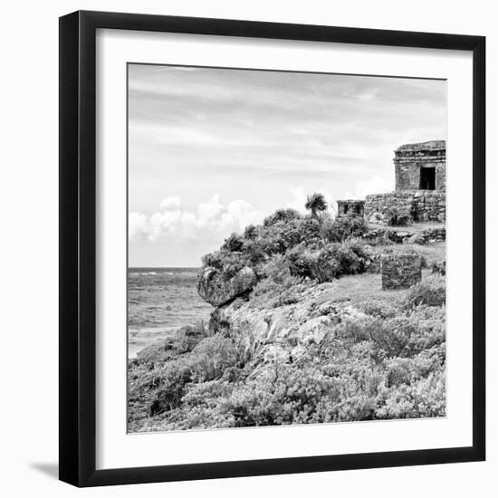 ¡Viva Mexico! Square Collection - Ancient Mayan Fortress in Riviera Maya II - Tulum-Philippe Hugonnard-Framed Photographic Print