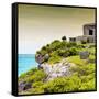 ¡Viva Mexico! Square Collection - Ancient Mayan Fortress in Riviera Maya III - Tulum-Philippe Hugonnard-Framed Stretched Canvas