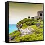 ¡Viva Mexico! Square Collection - Ancient Mayan Fortress in Riviera Maya III - Tulum-Philippe Hugonnard-Framed Stretched Canvas