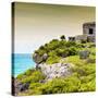 ¡Viva Mexico! Square Collection - Ancient Mayan Fortress in Riviera Maya III - Tulum-Philippe Hugonnard-Stretched Canvas