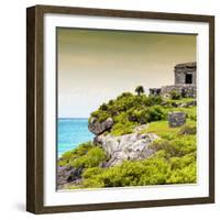 ¡Viva Mexico! Square Collection - Ancient Mayan Fortress in Riviera Maya III - Tulum-Philippe Hugonnard-Framed Photographic Print