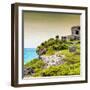 ¡Viva Mexico! Square Collection - Ancient Mayan Fortress in Riviera Maya III - Tulum-Philippe Hugonnard-Framed Photographic Print