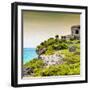 ¡Viva Mexico! Square Collection - Ancient Mayan Fortress in Riviera Maya III - Tulum-Philippe Hugonnard-Framed Photographic Print