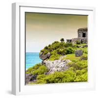 ¡Viva Mexico! Square Collection - Ancient Mayan Fortress in Riviera Maya III - Tulum-Philippe Hugonnard-Framed Photographic Print