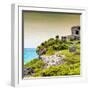 ¡Viva Mexico! Square Collection - Ancient Mayan Fortress in Riviera Maya III - Tulum-Philippe Hugonnard-Framed Photographic Print