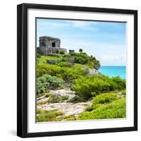 ¡Viva Mexico! Square Collection - Ancient Mayan Fortress in Riviera Maya IV - Tulum-Philippe Hugonnard-Framed Photographic Print