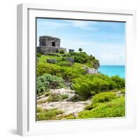 ¡Viva Mexico! Square Collection - Ancient Mayan Fortress in Riviera Maya IV - Tulum-Philippe Hugonnard-Framed Photographic Print