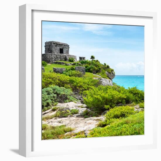 ¡Viva Mexico! Square Collection - Ancient Mayan Fortress in Riviera Maya IV - Tulum-Philippe Hugonnard-Framed Photographic Print