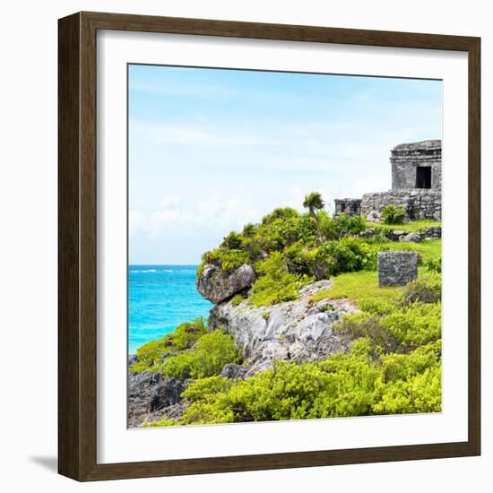 ¡Viva Mexico! Square Collection - Ancient Mayan Fortress in Riviera Maya - Tulum-Philippe Hugonnard-Framed Photographic Print