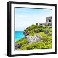 ¡Viva Mexico! Square Collection - Ancient Mayan Fortress in Riviera Maya - Tulum-Philippe Hugonnard-Framed Photographic Print