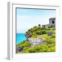 ¡Viva Mexico! Square Collection - Ancient Mayan Fortress in Riviera Maya - Tulum-Philippe Hugonnard-Framed Photographic Print