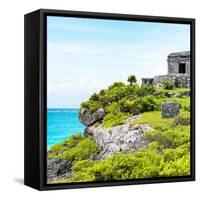 ¡Viva Mexico! Square Collection - Ancient Mayan Fortress in Riviera Maya - Tulum-Philippe Hugonnard-Framed Stretched Canvas