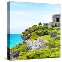 ¡Viva Mexico! Square Collection - Ancient Mayan Fortress in Riviera Maya - Tulum-Philippe Hugonnard-Stretched Canvas