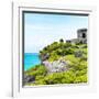 ¡Viva Mexico! Square Collection - Ancient Mayan Fortress in Riviera Maya - Tulum-Philippe Hugonnard-Framed Photographic Print