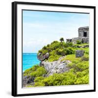 ¡Viva Mexico! Square Collection - Ancient Mayan Fortress in Riviera Maya - Tulum-Philippe Hugonnard-Framed Photographic Print